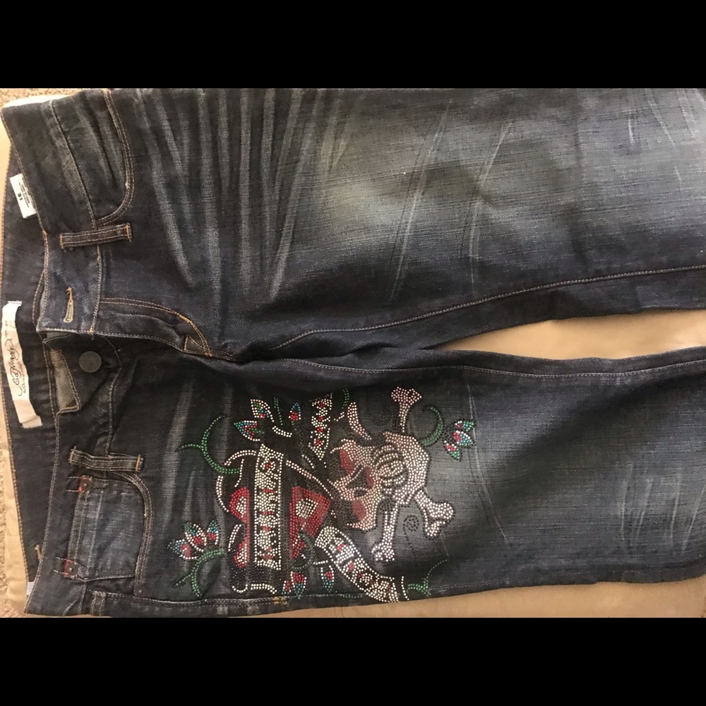 ED HARDY LOVE KILLS SLOWLY JEANS( WHITE LABEL)